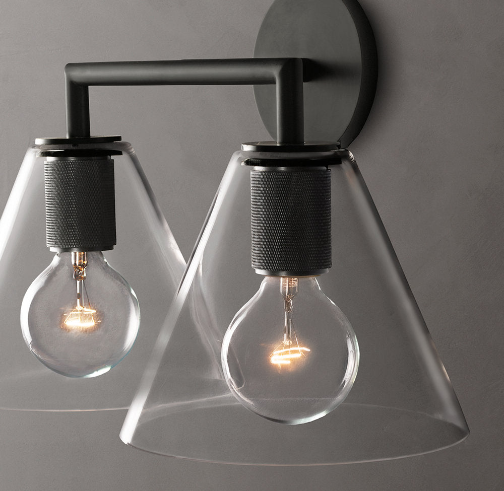 Utilitaire Funnel Shade Double Sconce