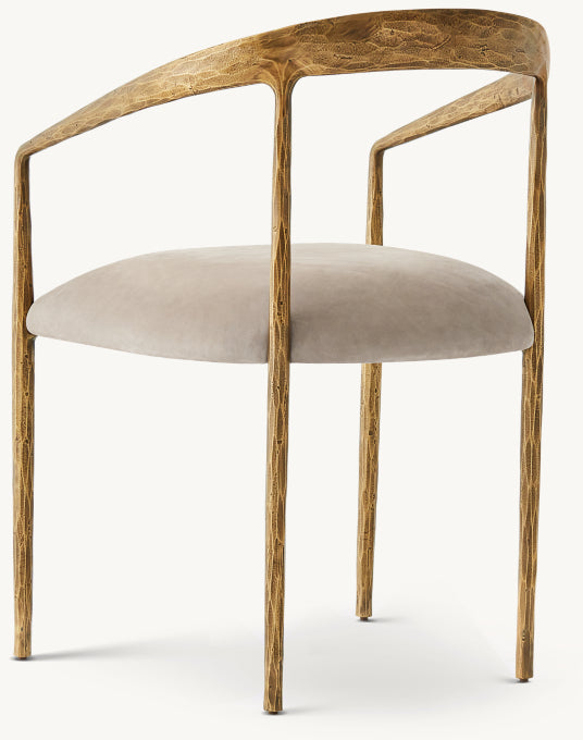 Thaddeus Curved Leather Dining Armchair