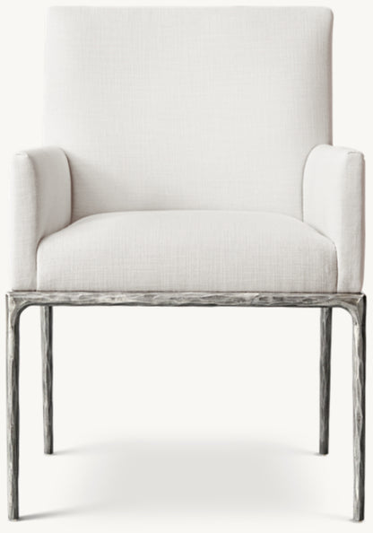 Thaddeus Track Fabric Dining Armchair