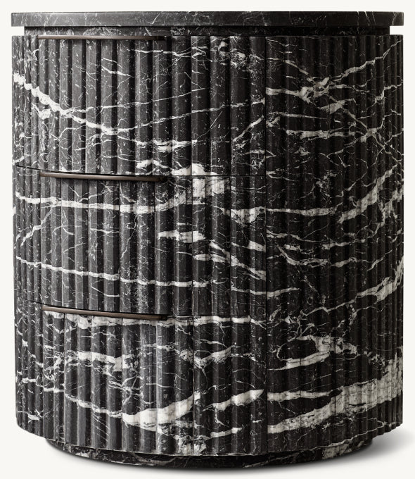 Byron Reeded Stone Closed Nightstand