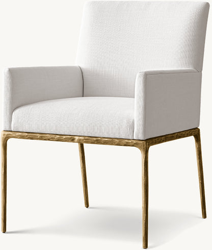 Thaddeus Track Fabric Dining Armchair
