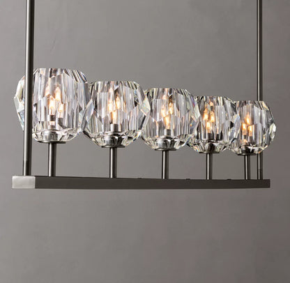 Boule De Cristal Clear Glass Linear Chandelier 48"