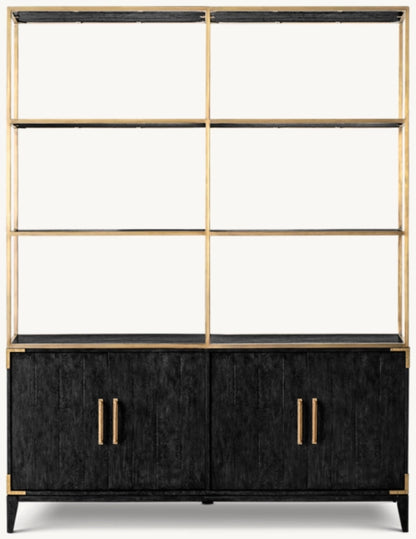 Cayden Campaign 4-Door Open Sideboard & Hutch