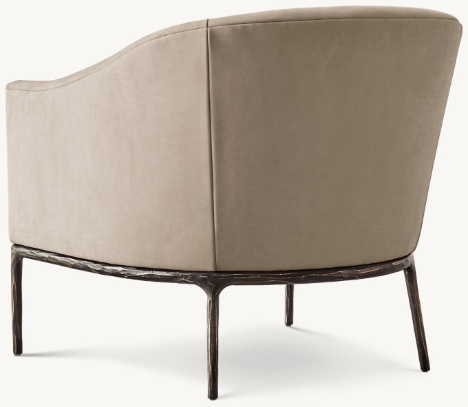 Thaddeus Barrelback Slope Arm Leather Chair