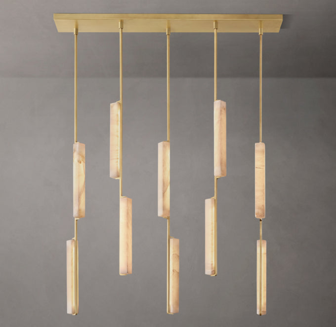 Audubon Alabaster Linear Chandelier 54"