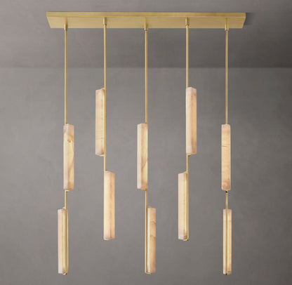 Audubon Alabaster Linear Chandelier 54"