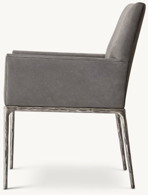 Thaddeus Track Leather Dining Armchair