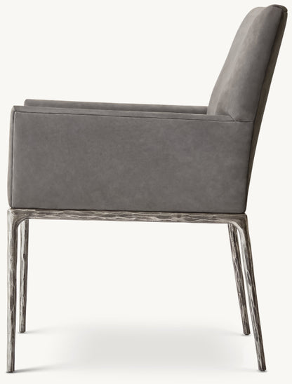 Thaddeus Track Leather Dining Armchair