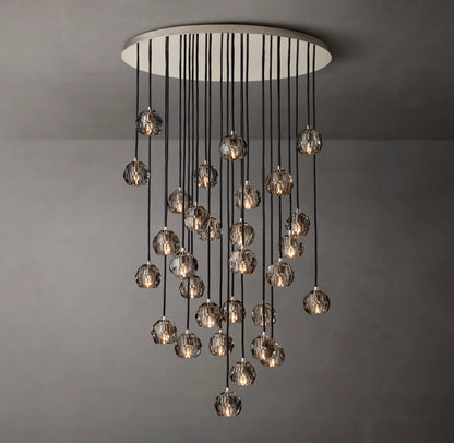 Boule De Cristal Smoke Glass Round Cluster Chandelier 40"