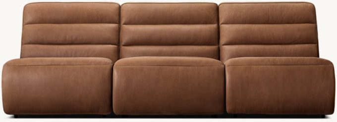 Chelsea Recliner Modular Leather Armless 3-Piece Sofa