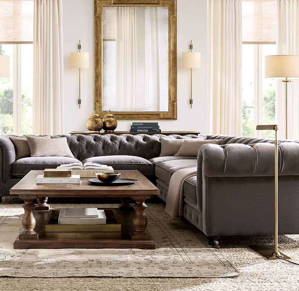 Vela Rectangular Bar Sconce - Round Shade