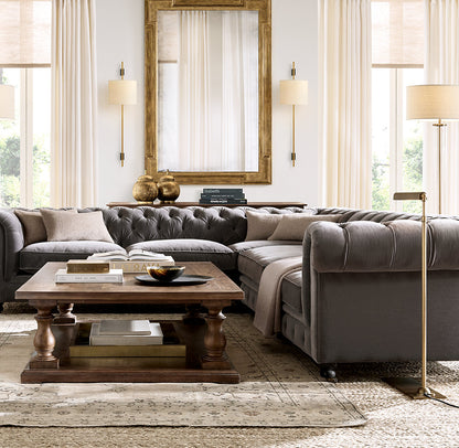 Vela Rectangular Bar Sconce - Round Shade