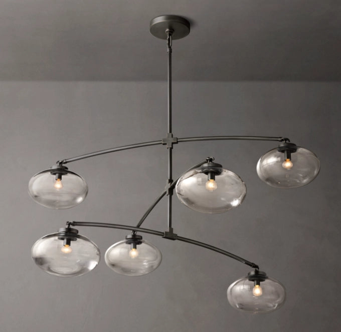 Cabrette Clear Glass Mobile Round Chandelier