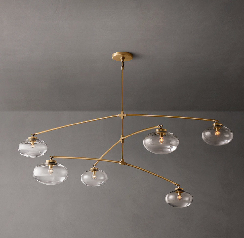 Cabrette Clear Glass Mobile Round Chandelier