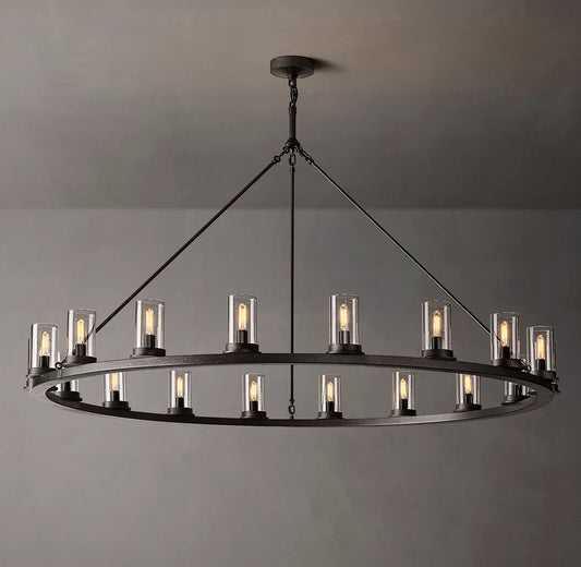 Ondra Round Clear Glass Chandelier 60"