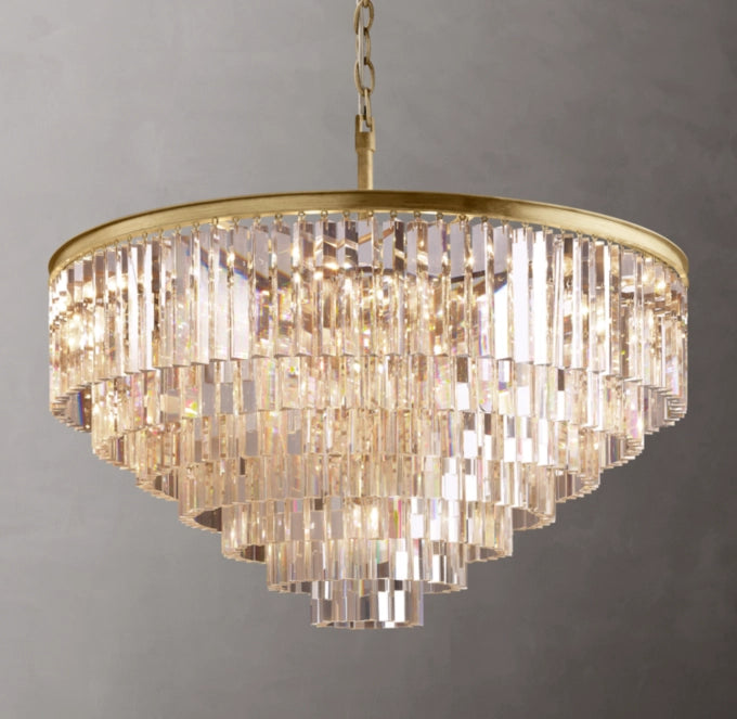 1920s Odeon Round Chandelier 44"