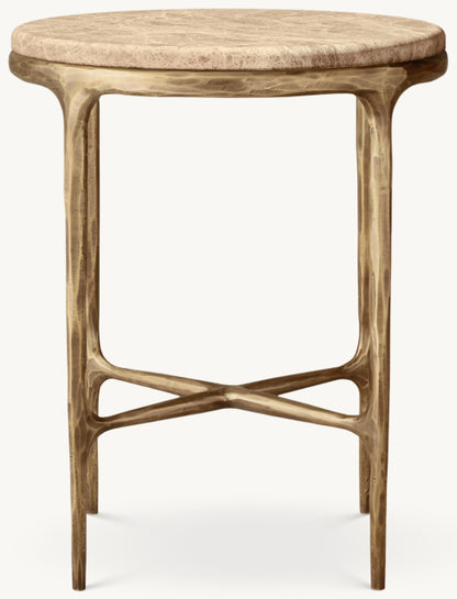 Thaddeus Marble Round Bedside Table