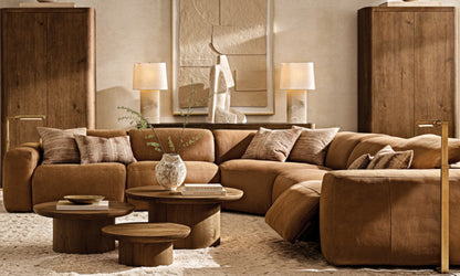 Blake Recliner Modular Leather 5-Piece Corner Sectional