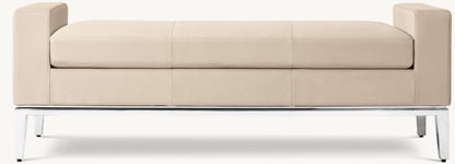 Italia Leather End-of-Bed Bench - Metal Base