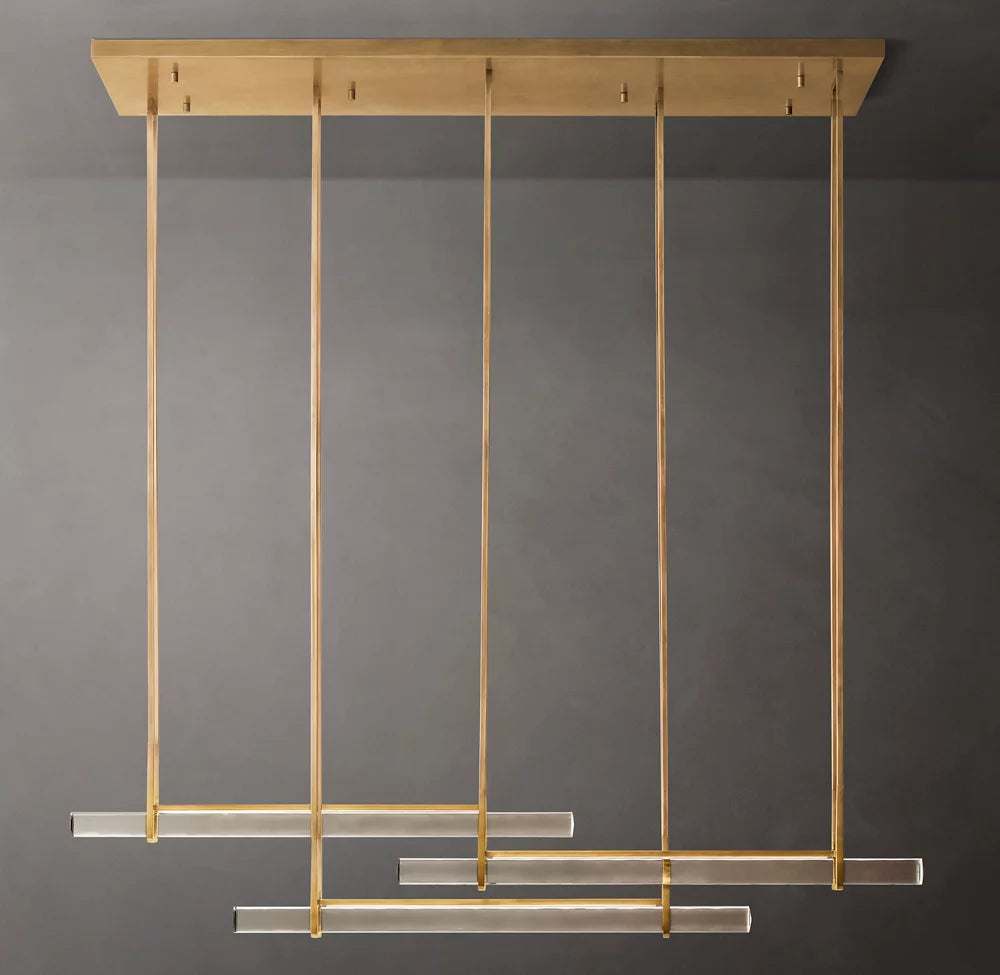 Audubon Crystal Triple Bar Linear Chandelier