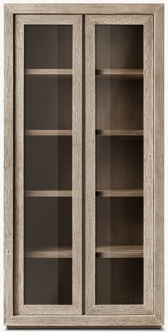 Drifted Reclaimed Oak Glass Cabinet