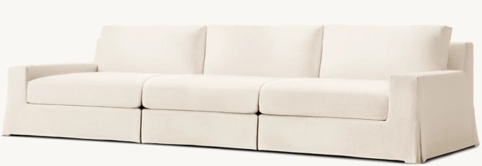 Modena Slipcovered Modular Track Arm 3-Piece Sofa