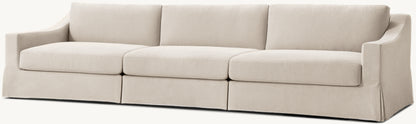 Modena Slipcovered Modular Slope Arm 3-Piece Sofa