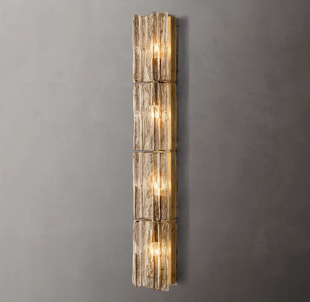 Lattice Smoke Glass Grand Sconce