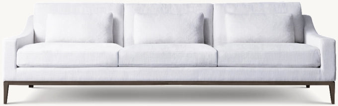 Italia Slope Arm 3-Cushion Sofa - Metal Base