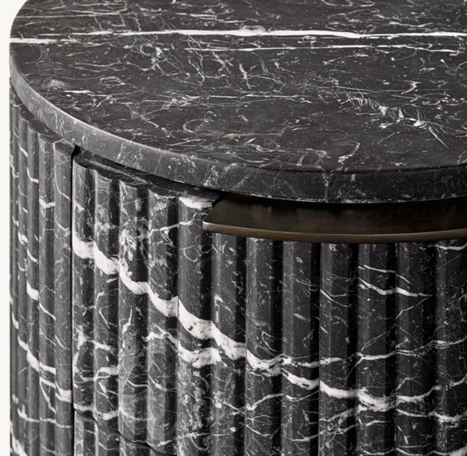 Byron Reeded Stone Closed Nightstand