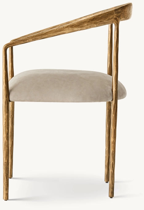 Thaddeus Curved Leather Dining Armchair