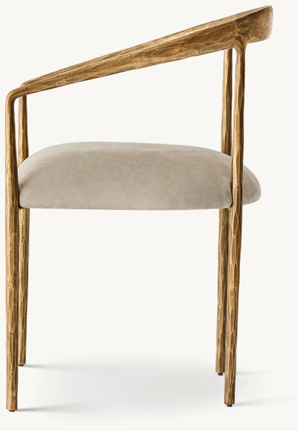 Thaddeus Curved Leather Dining Armchair