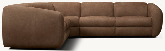 Monceau Recliner Modular Leather 5-Piece L-Sectional