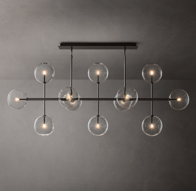 Glass Globe Mobile Linear Chandelier