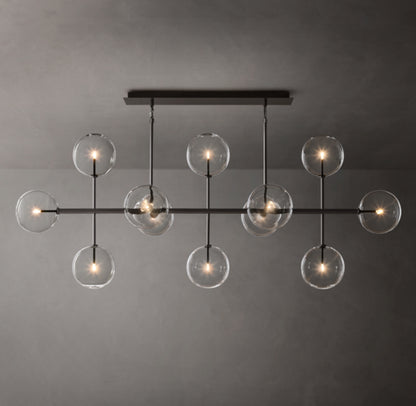 Glass Globe Mobile Linear Chandelier