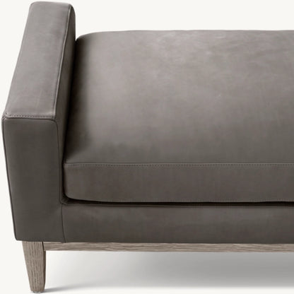 Italia Leather Bench - Oak Base