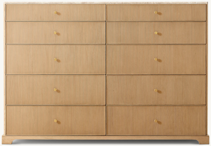 Genevieve Emperador Reeded 10-Drawer Dresser