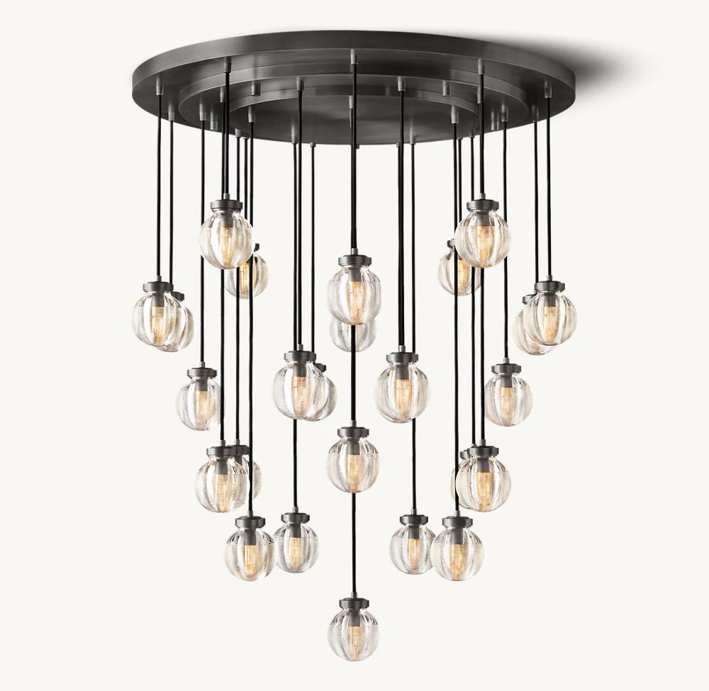 Pearl Round Chandelier 38"