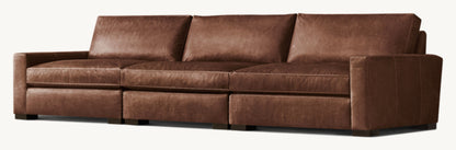Maxwell Modular Leather 3-Piece Sofa