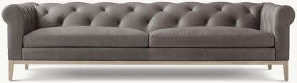 Italia Leather Chesterfield Sofa - Oak Base