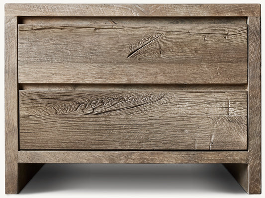 Reclaimed Rustic Oak Closed Nightstand