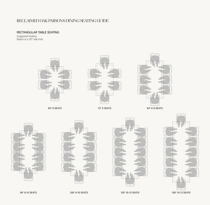 Reclaimed Rustic Oak Parsons Dining Table