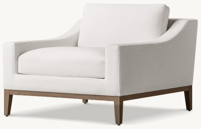 Italia Slope Arm Chair - Oak Base