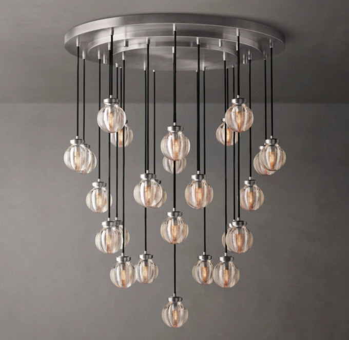 Pearl Round Chandelier 38"