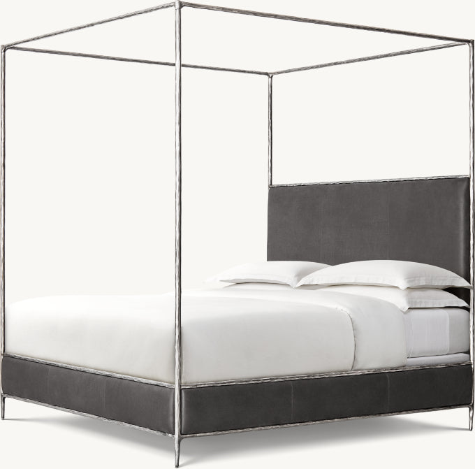 Thaddeus Leather Canopy Bed