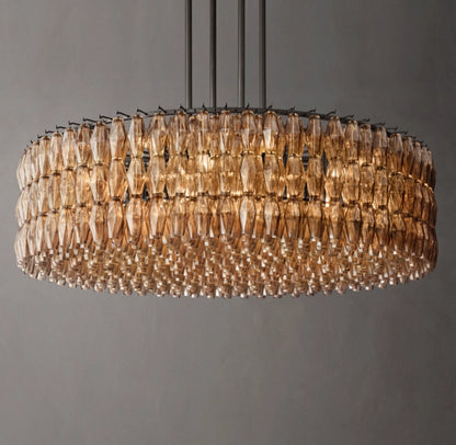 Chiara Smoke Glass Round Chandelier 62"