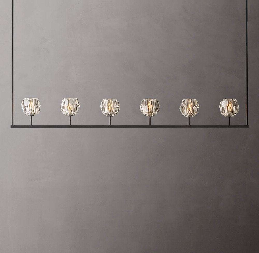 Boule De Cristal Clear Glass Linear Chandelier 60"
