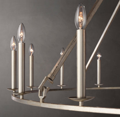 19TH C. ENGLISH OPENWORK ROUND CHANDELIER 72"