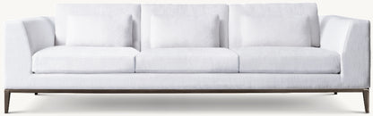 Italia Taper Arm 3-Cushion Sofa - Metal Base