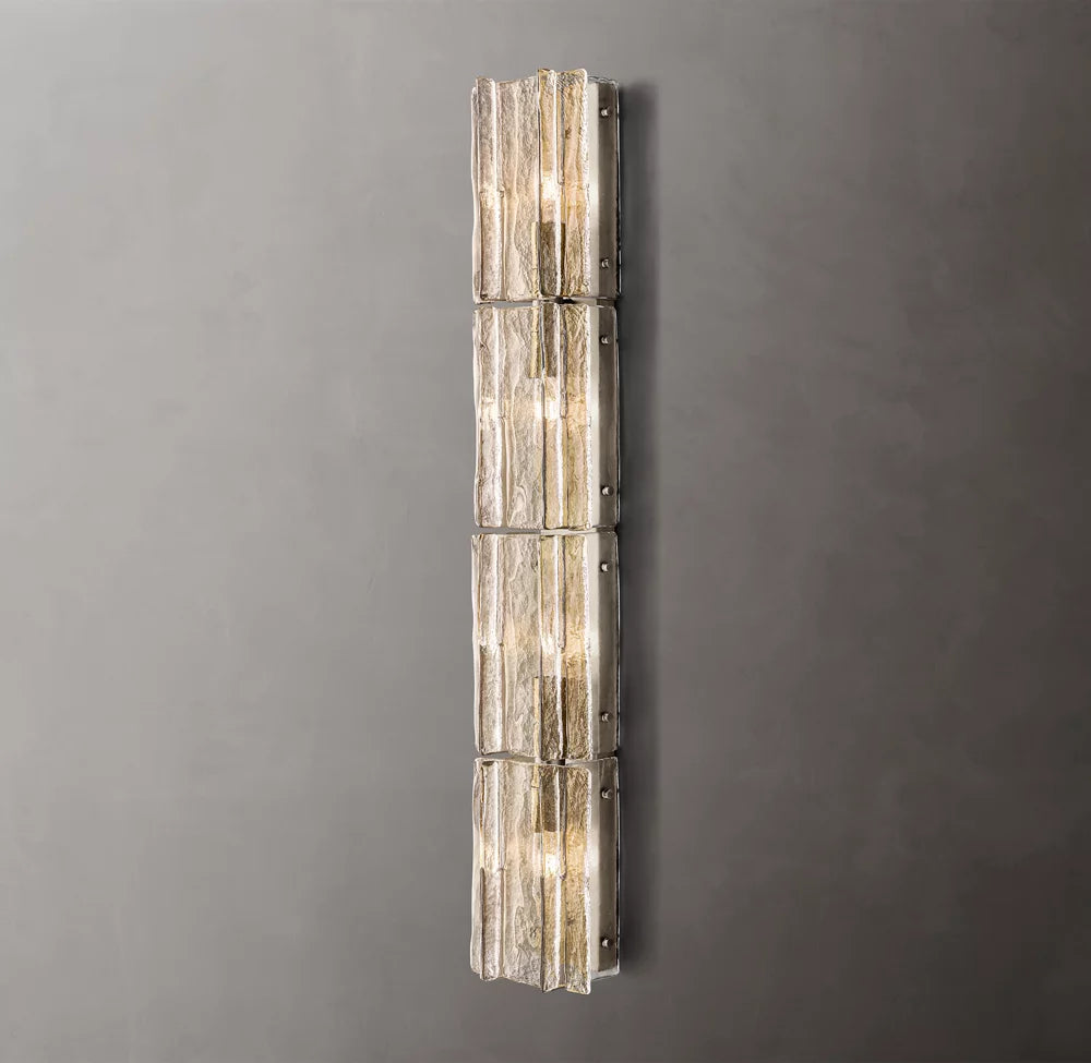 Lattice Clear Glass Grand Sconce